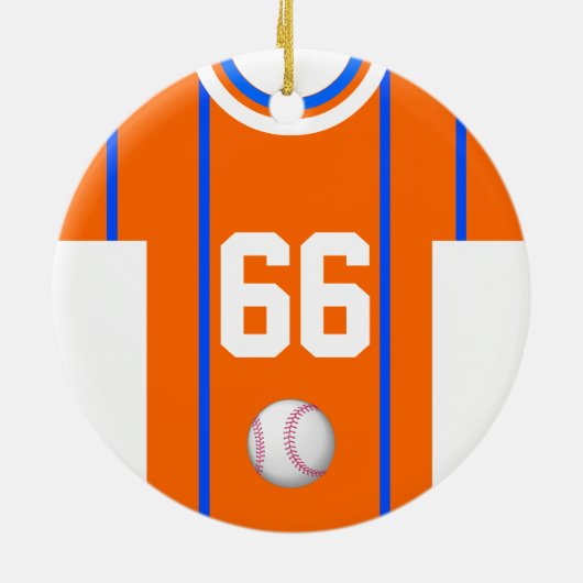 Baseball Jersey Blue Orange Ornament (Hinten)