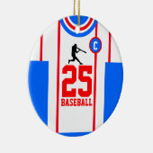 Baseball Jersey Blue Red Ornament (Rechts)
