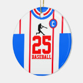 Baseball Jersey Blue Red Ornament (Links)