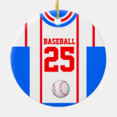Baseball Jersey Blue Red Ornament (Hinten)