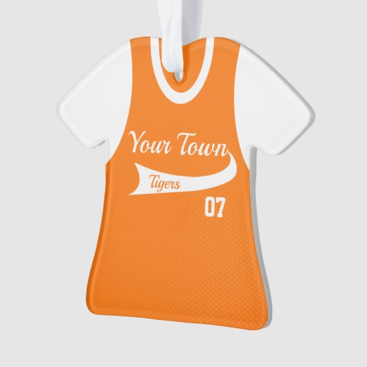 Baseball Jersey mit Foto Orange Ornament (Vorderseite)