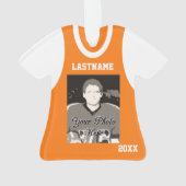 Baseball Jersey mit Foto Orange Ornament (Rückseite)