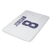 Baseball Jersey mit Individuelle Name und Nummer Badematte (Schrägansicht)