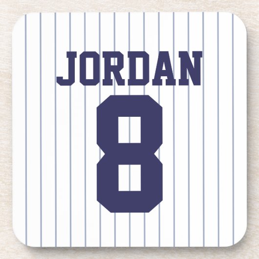 Baseball Jersey mit Individuelle Name und Nummer Getränkeuntersetzer (Vorderseite)