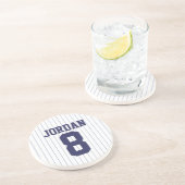 Baseball Jersey mit Individuelle Name und Nummer Getränkeuntersetzer (Seite)