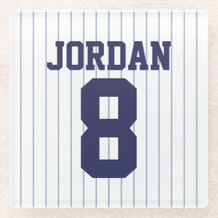 Baseball Jersey mit Individuelle Name und Nummer Glasuntersetzer