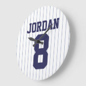 Baseball Jersey mit Individuelle Name und Nummer Große Wanduhr (Winkel)