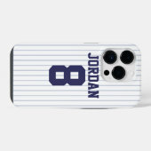 Baseball Jersey mit Individuelle Name und Nummer iPhone Hülle (Rückseite (Horizontal))
