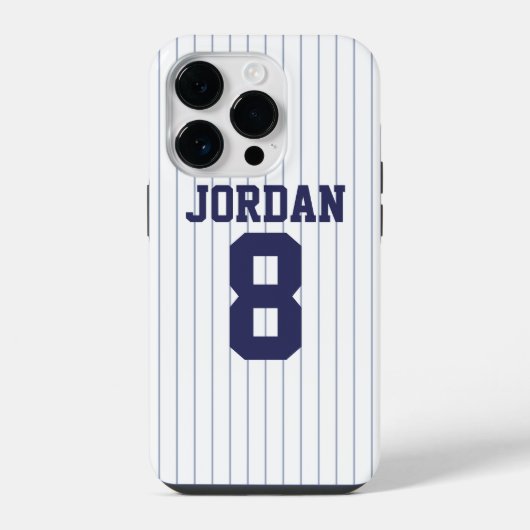 Baseball Jersey mit Individuelle Name und Nummer iPhone Hülle (Rückseite)