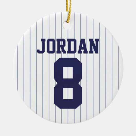 Baseball Jersey mit Individuelle Name und Nummer Keramik Ornament (Vorne)