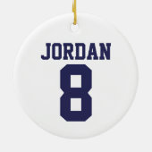 Baseball Jersey mit Individuelle Name und Nummer Keramik Ornament (Hinten)