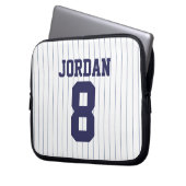 Baseball Jersey mit Individuelle Name und Nummer Laptopschutzhülle (Vorderseite Links)