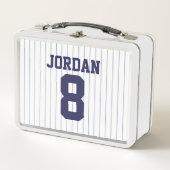 Baseball Jersey mit Individuelle Name und Nummer Metall Lunch Box (Vorderseite)