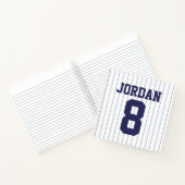 Baseball Jersey mit Individuelle Name und Nummer Notizblock (Innenseite)
