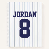Baseball Jersey mit Individuelle Name und Nummer Notizbuch (Vorderseite)