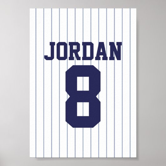 Baseball Jersey mit Individuelle Name und Nummer Poster (Vorne)
