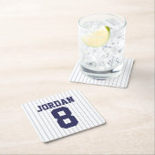 Baseball Jersey mit Individuelle Name und Nummer Rechteckiger Pappuntersetzer (Vor Ort)