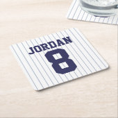 Baseball Jersey mit Individuelle Name und Nummer Rechteckiger Pappuntersetzer (angewinkelt)
