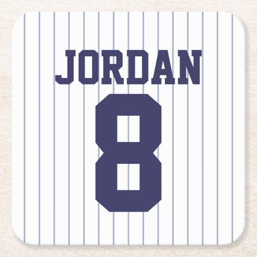Baseball Jersey mit Individuelle Name und Nummer Rechteckiger Pappuntersetzer (Vorderseite)