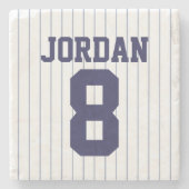 Baseball Jersey mit Individuelle Name und Nummer Steinuntersetzer (Vorderseite)