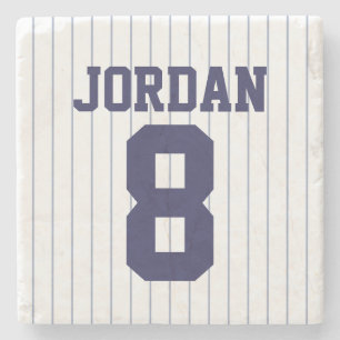Baseball Jersey mit Individuelle Name und Nummer Steinuntersetzer