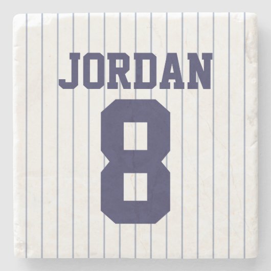 Baseball Jersey mit Individuelle Name und Nummer Steinuntersetzer (Vorderseite)
