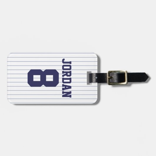 Baseball Jersey mit Zahlen Gepäckanhänger (Vorderseite horizontal)