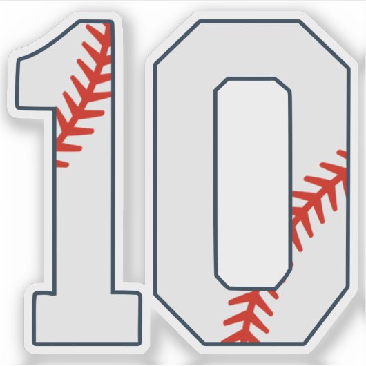 Baseball Jersey Number 10 Aufkleber (Vorderseite)