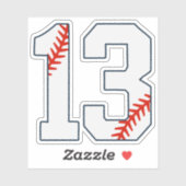 Baseball Jersey Number 13 Aufkleber (Blatt)