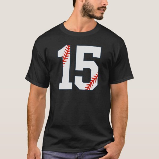 Baseball Jersey Number 15 T-Shirt (Vorderseite)