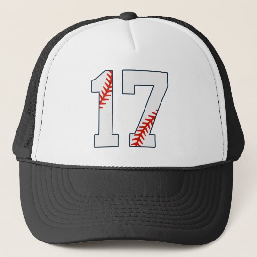 Baseball Jersey Number 17 Truckerkappe (Vorderseite)