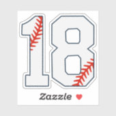 Baseball Jersey Number 18 Aufkleber (Blatt)