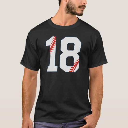 Baseball Jersey Number 18 T-Shirt (Vorderseite)