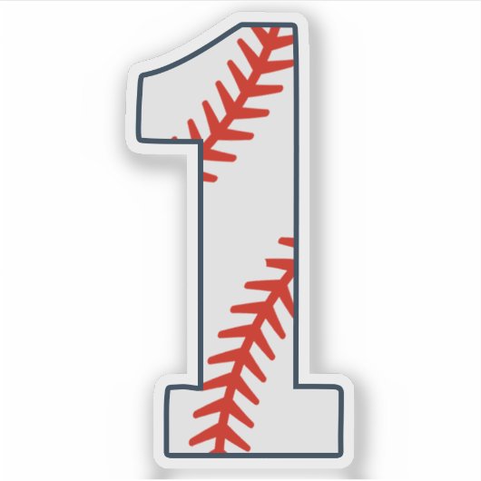 Baseball Jersey Number 1 Aufkleber (Vorderseite)