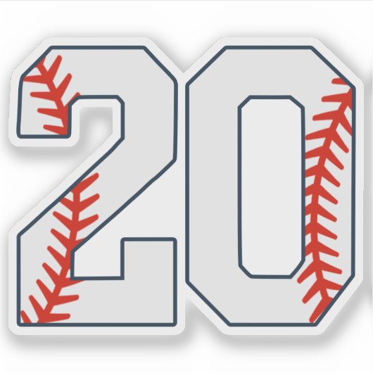Baseball Jersey Number 20 Aufkleber (Vorderseite)