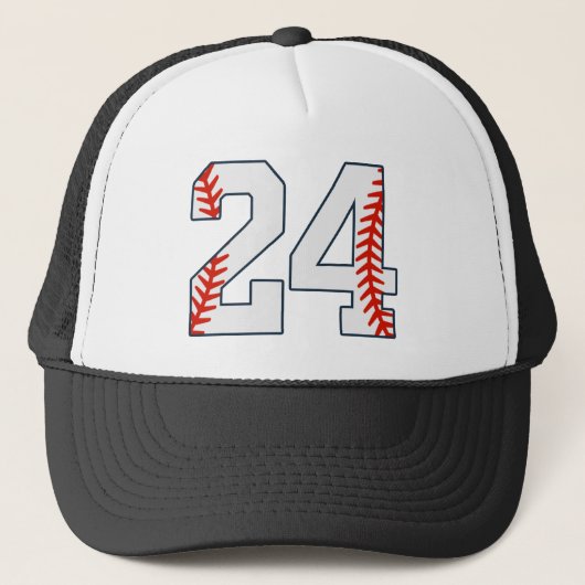 Baseball Jersey Number 24 Truckerkappe (Vorderseite)