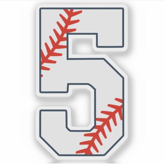 Baseball Jersey Number 5 Aufkleber (Vorderseite)