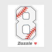 Baseball Jersey Number 8 Aufkleber (Blatt)