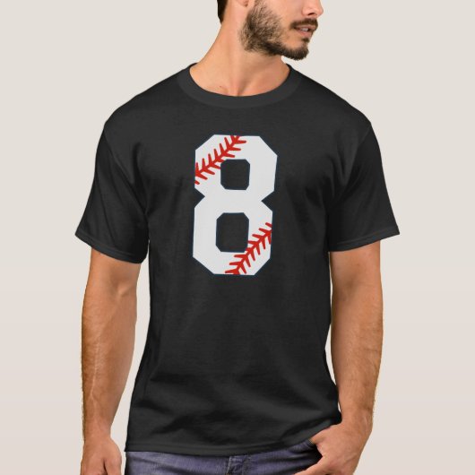 Baseball Jersey Number 8 T-Shirt (Vorderseite)