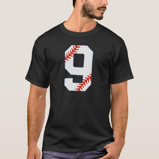 Baseball Jersey Number 9 T-Shirt (Vorderseite)