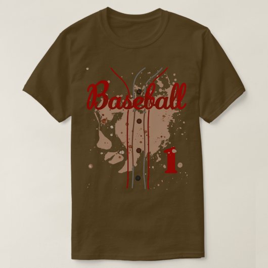 Baseball Jersey Nummer 1 Baseball Uniform Dirty Fu T-Shirt (Design vorne)