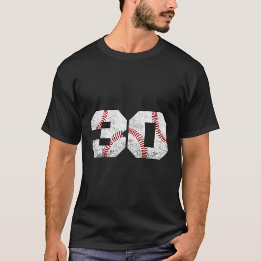 Baseball Jersey Nummer 30 T-Shirt (Vorderseite)