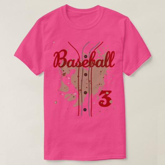 Baseball Jersey Nummer 3 Baseball Uniform Dirty Fu T-Shirt (Design vorne)