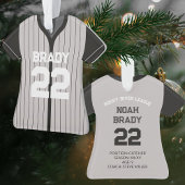 Baseball Jersey Player Stats Black Gray Keepake Ornament
