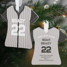 Baseball Jersey Player Stats Black Gray Keepake