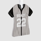 Baseball Jersey Player Stats Black Gray Keepake Ornament (Vorderseite)