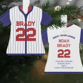 Baseball Jersey Player Stats Red Navy Keepake Ornament