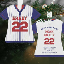 Baseball Jersey Player Stats Red Navy Keepake