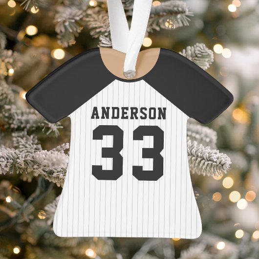 Baseball Jersey Sportteam Uniform Black Ornament