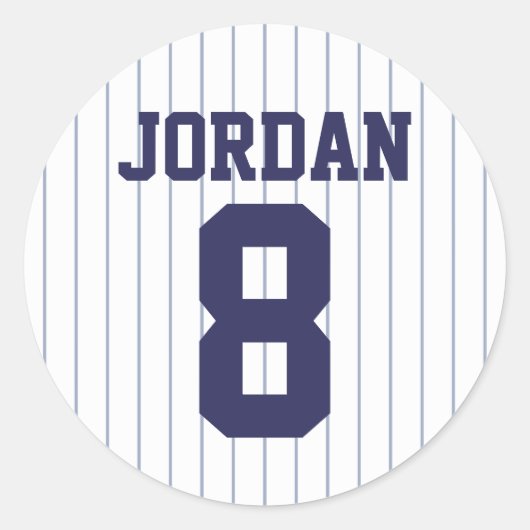 Baseball Jersey - Sportthema Geburtstagsparty Runder Aufkleber (Vorderseite)